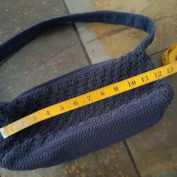 🍀4/$19🍀👜Simons Boho Crochet Navy Blue Mini Bag - Picture 7 of 10